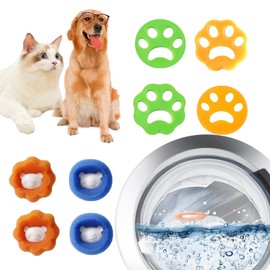 Lint Remover Washing Machine Laundry Pet Hair Catcher Hair Collector Pet Hair Remover Washing Machine Pet Hair Washing Machine Reusable Pet Hair Lint Paw Pack of 8