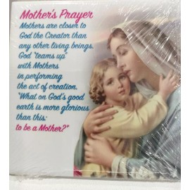 A Mother's Prayer, Painted Tile from Italy, 4" x 4", Hanging Ceramic Tile