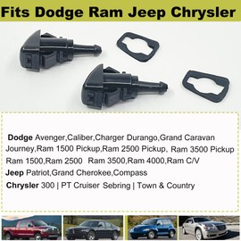 4805742AB Front Windshield Washer Nozzle Compatible with Jeep Chrysler Dodge Ram Washer Nozzle Replaces 5116079AA Dodge Windshield Washer Nozzle 4805742AC