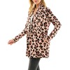 Women's Casual Lightweight Open Front Cardigans Thin Pink Leopard Animal