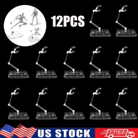 Unbranded 12Pc HG144 Adjustable Action Figure Display Holder Base Doll Model Support Stand
