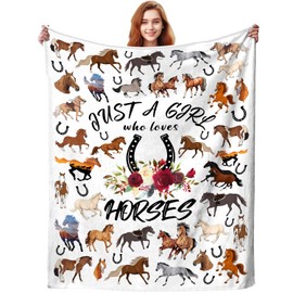 Horse Blanket Equestrian Gifts for Girls Women,Horses Stuff Animals Throw Blankets,Horses Themed Gift for Horse Lovers 50"X40"INCH