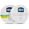 2 Pack Combination Smoke Detector and Carbon Monoxide Detectors with