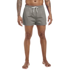 Vousetesunique Swim Trunks Mens 3 Inch Mesh Liner Men's Swimwear Bathing Suit Short Swimming Trunks for Men Beach Shorts Grey