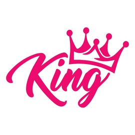 NBFU Funny King Crown 2 (Pink) (Set Of 2) Premium Waterproof Vinyl Decal Stickers For Laptop Phone Accessory Helmet Car Window Bumper Mug Tuber Cup Door Wall Decoration