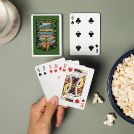 Lantern Press Wisconsin, Signpost, Forest and Camp, (52 Playing Cards, Poker Size Card Deck with Jokers)