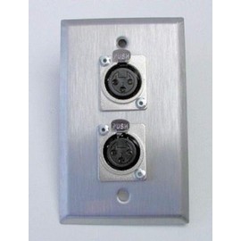 usbargainsound ProCraft Stainless Steel Wall Plate Loaded w/ 2 Female Mic Inputs XLR Connector