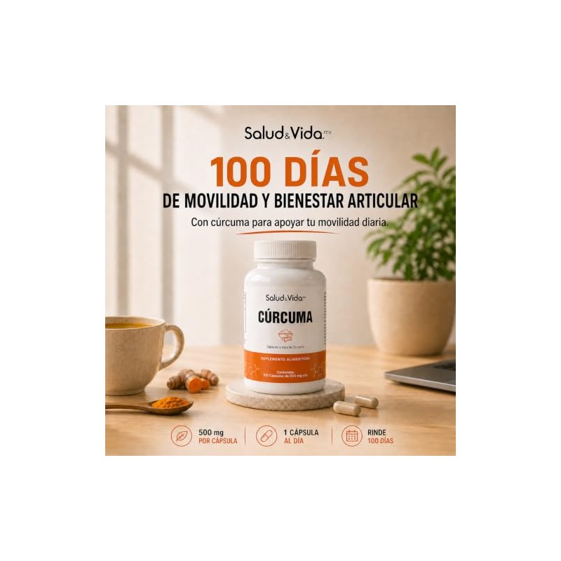 Cúrcuma 500mg | 1 al día | 100 cápsulas |