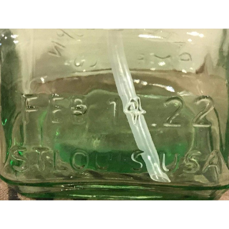 CWI Collection Green Glass Soap/Lotion Dispenser - Embossed with Dazey