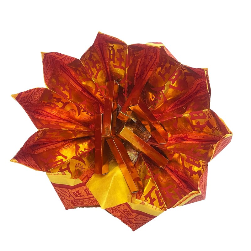 Ancestor Money - Joss Paper Lotus-Shaped Cornucopia Papercraft, Sacrificial Supplies