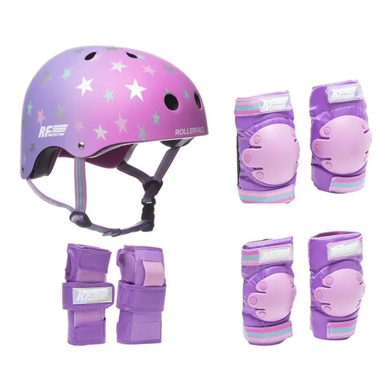 Set De Protecciones Con Casco Star Rollerface