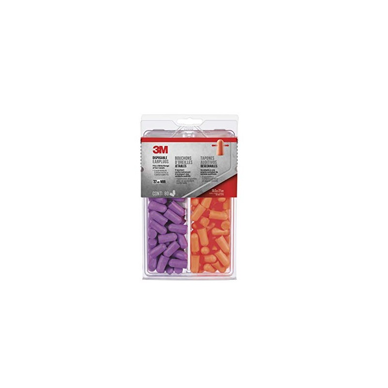 3M Safety 92059-80025T Disposable Earplugs, 80-Pair