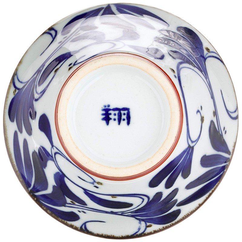 Saikai Pottery Hasami Ware wave.H karakusa 568 Bowl (Red) 14258