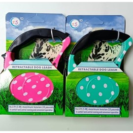 Retractable Dog Leash Lead 5 m, Walking Lead Extendable Leash No-Tangle Heavy Duty Nylon Tape, Suitable for Small & Medium Dogs Colours Available (Aqua)