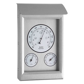 Youshiko 3 in 1 Weather Station for Indoor and Outdoor use, Barometer Thermometer Hygrometer with stainless steel frame