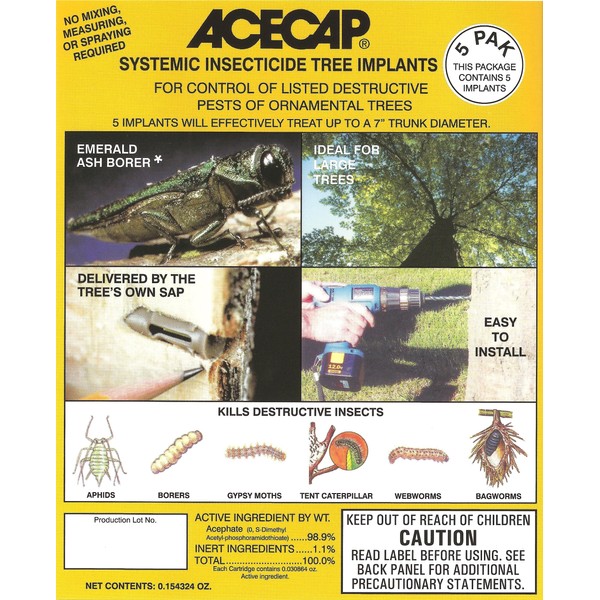 Medicap Acecap AC12X5 Systemic Insecticide Tree Implant, Pack of 5