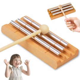 Chime Energy, Energy Chime Stick, 3 Tone Chime Bar with Wooden Mallet, Percussion Wind Chime, Chime Chime Chime for Early Musical Education, Gift, Prayer, Yoga, Meditation