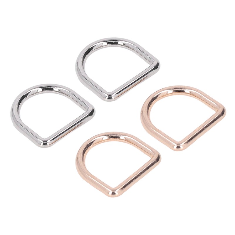 120Pcs Metal D Rings Seamless Interface Strong Load Bearing Gold
