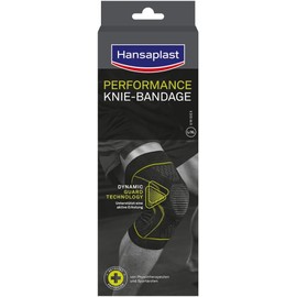 Hansaplast Performance Knie-Bandage, Kniebandage stabilisiert & entlastet das Gelenk, Bandage für rechtes & linkes Kniegelenk unterstützt die aktive Erholung, Größe L/XL