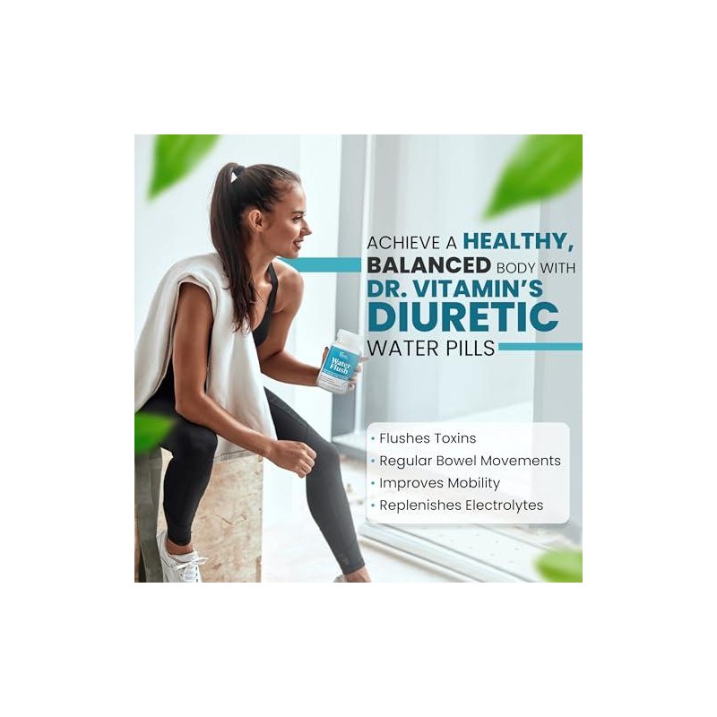 Water Flush - Diuretic Debloating Water Pills - 60 Capsules