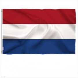 5ft x 3ft Netherlands Flag 90 * 150cm Holland National Flag with Two Brass Grommets Large Flag of Netherlands for Festival Party Sport Events Gardens Home Indoor and Outdoor Decoration