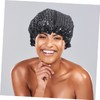 WOONEKY Sequin Shower Hair Cap for Women Multi-use Bath Hat