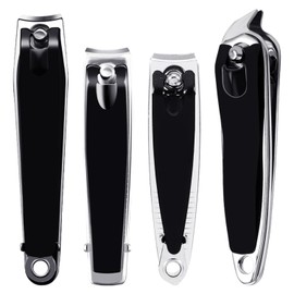 4pcs Professional Manicure Set Nail Clippers Pedicure Clippers Nail Clippers Precision Nail Clippers Manicure Tools Stainless Steel Nail Clippers Portable Nail Set (Black)