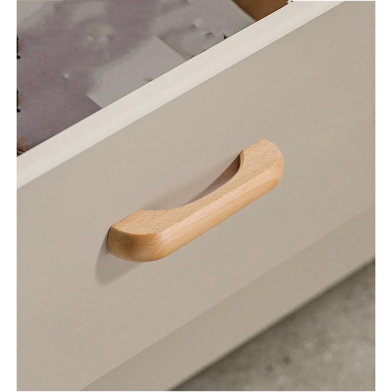 SYZOW 6 Pack Wooden Kitchen Cabinet Handles, 96mm Hole Centers,