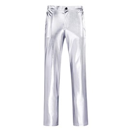 Boyland Mens Casual Night Club Metallic Moto Style Flat Front Faux Leather Pants Novelty Straight Leg Trousers Disco