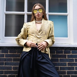 YAMEIZE Polarised Sunglasses Men Women Retro 70s Vintage Rectangular Sunglasses Polarised Aviator Glasses Double Bridge Glasses UV400 Protection, Black / gradient grey