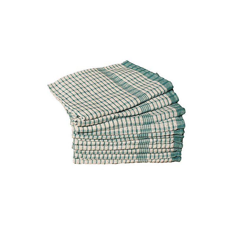 Textiles Direct Wonderdry Tea Towels Green Pack of 10 100%