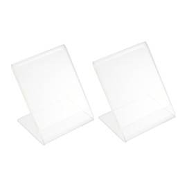 Gatuida 2pcs Qr Code Frame Holder Name Cards Holders Slant Back Sign Holder Menu Display Holder Acrylic Display Stand Table Sign Frame Display Shelves Acrylic Name Cards Holder Plastic