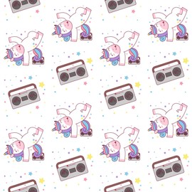Cute Cartoon Unicorn Wrapping Paper Premium Gift Wrap Christmas Birthday Hip Hop Dance Party Decoration (20 inch x 30 inch sheet)