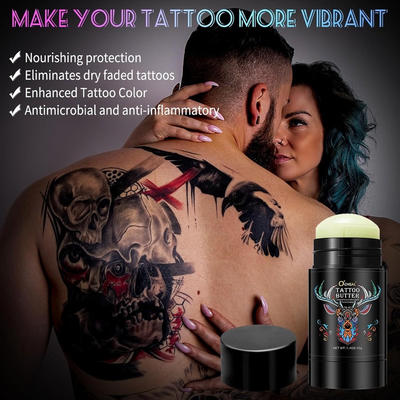Tattoo Aftercare Butter Balm,Natural Organic Tattoo Cream Moisturizer for Old