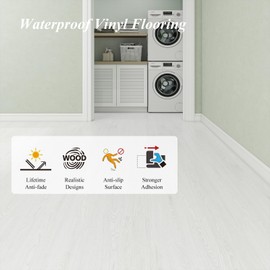 Mysflosy Self-Adhesive Vinyl Flooring Plank, 36 Pack - 6 x 36 inch, Natural Wood Grain Peel and Stick Flooring Waterproof for DIY Installation, Cover 54 Sq. Ft