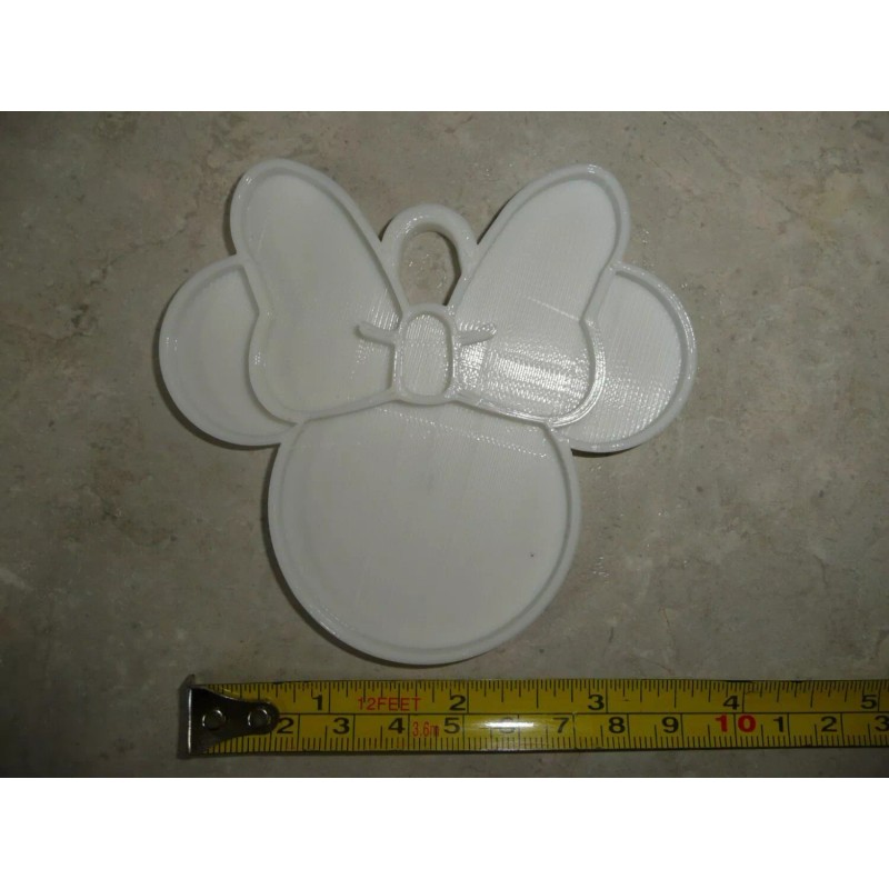 MINNIE MOUSE THEMED FACE EARS SHAPE WHITE CHRISTMAS ORNAMENT MADE