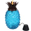 Sunnydaze Tropical Pineapple 3-in-1 Blue Glass Outdoor Torches - 23-