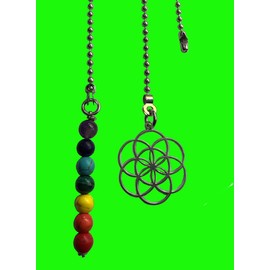 Genuine Bead Chakra & Mandala Flower Fan Light Pull Chain Ornament Set