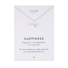 LUUK LIFESTYLE Delicate Necklace with Pendant Made of Waterproof Stainless Steel, Gift for Women, Modern Jewellery Design, in Silver, Gold and Rose, Stainless Steel