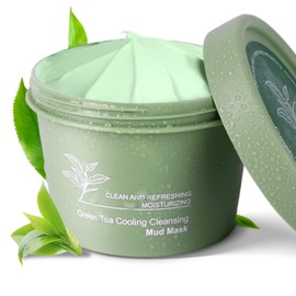 Green Tea Mud Mask - Green Tea Deep Cleanse Mask for Pore Cleansing & Moisturizing & Hydrating & Refreshing, Antioxidant Green Tea Face Mask Improves Overall Complexion, Clay Mask for All Skin Types