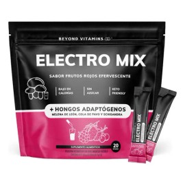Electrolitos Con Hongos Adaptogenos en Polvo - Nootropico - Energetizante - Hidratación Baja En Calorías  Rehidratación - 20 Sticks - Pre Entreno -...