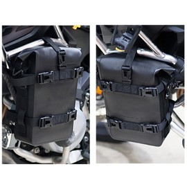 Jauarta Motorcycle Crash Bar Bag 4L Waterproof Quick Release Universal Motorcycle Tail Bag Side Bag for Travel Black