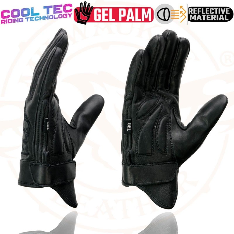 Milwaukee Leather MG7571 Men's Black ‘Col-Tec’ Leather ‘Reflective Skull’ Motorcycle