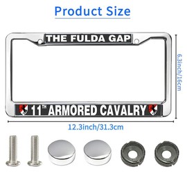 11th Armored Cavalry Army License Plate Frame Chrome US ACR Pride Rust-Proof License Plate Frame US Army Veteran License Plate Frame for Independence Day