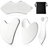 Kit de 4 Gua Sha Facial de Acero Inoxidable Con