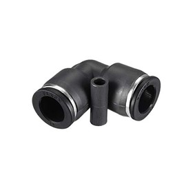 sourcing map Plastic Elbow Push to Connect Tube Fitting 12mm Tube OD Pneumatic Air Push Fit Lock Fitting Black 2pcs