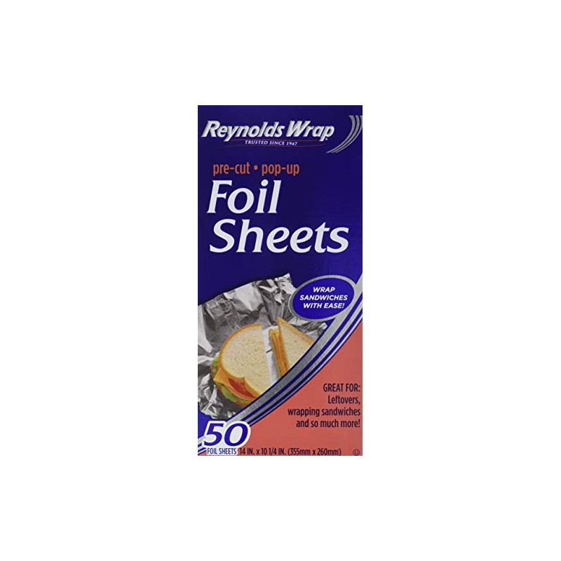 Reynolds Wrappers Aluminum Foil Sheets, 50-Count (Pack of 9)