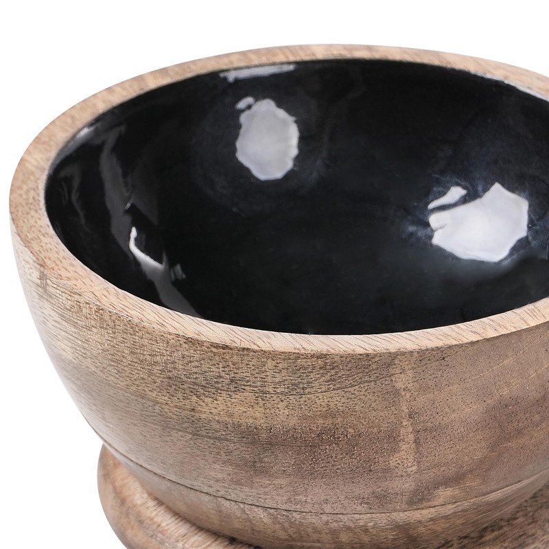 Mörser und Stößel QENA Mango Holz Braun/Schwarz