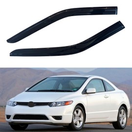 IG Window Visor for Honda Civic Coupe 2001-2005, Rain Guard Tape-On Extra Durable Sun Wind Side Vent Window Deflector Mugen Style, 2001 2002 2003 2004 2005 (Coupe Only)