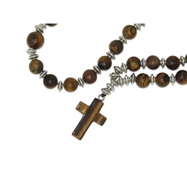 W8 Anglican Prayer Beads, Anglican Rosary, Anglican Chaplet, 8mm Tiger Eye Gemstone Beads Handmade Design by Jeannieparnell